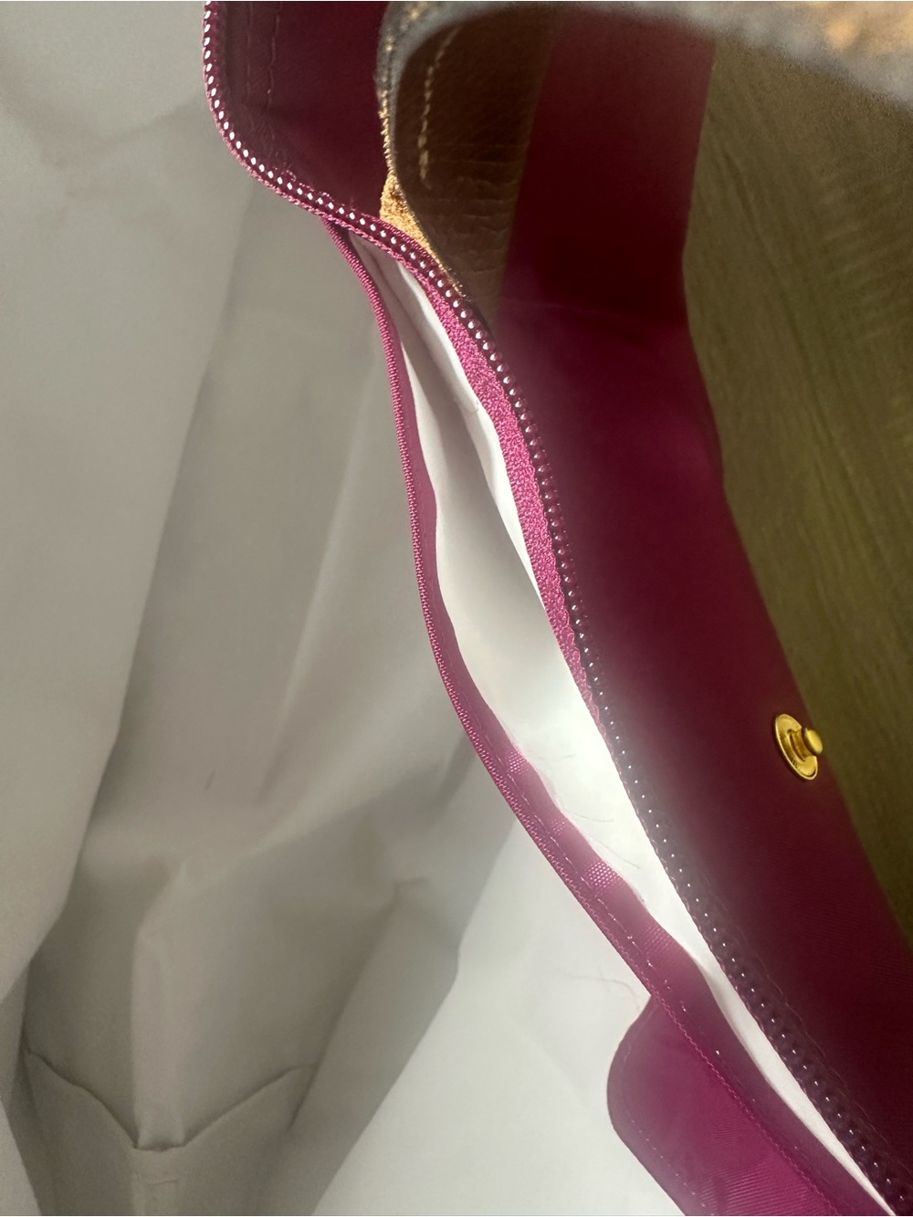 Longchamp le Pliage Burgundy - Nylon Fold-Out Bag, Travel, Large NWOT - Picture 5 of 7
